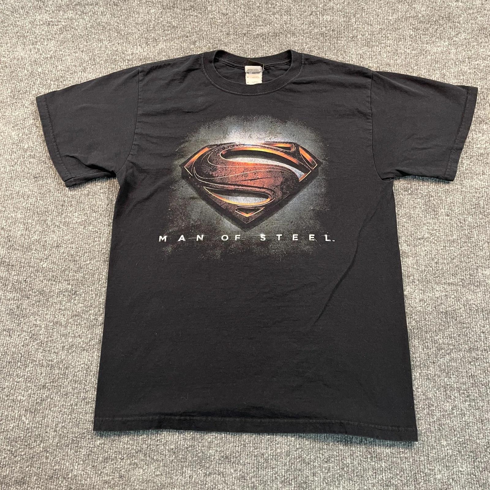 2013 DC-Comics Superman Man-Of-Steel S-Logo Shirt Medium 19x26 Black S