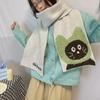 Luochi Knitting Cartoon Cat Face Childlike Warm Neck Scarf