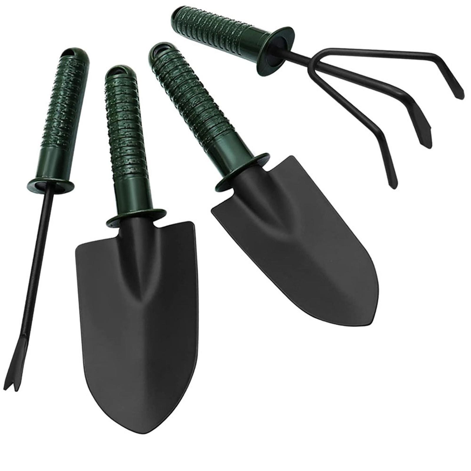 

Набор садовых инструментов из 4 предметов, садовый набор, горшечные инструменты для растений с нескользящей пластиковой ручкой для дома, сада, фермы, наружного использования One Size