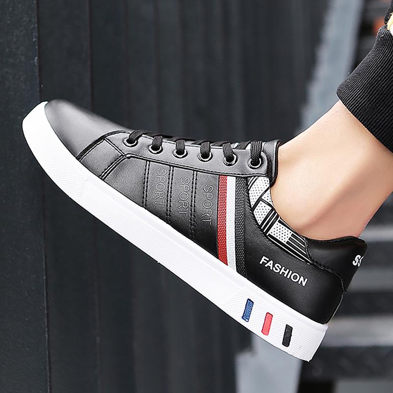 

Fashion White Sneakers Man INS Hot Casual Skate Flat Shoes for Men Spring Lace Up Casual Leather Sneakers Male 10