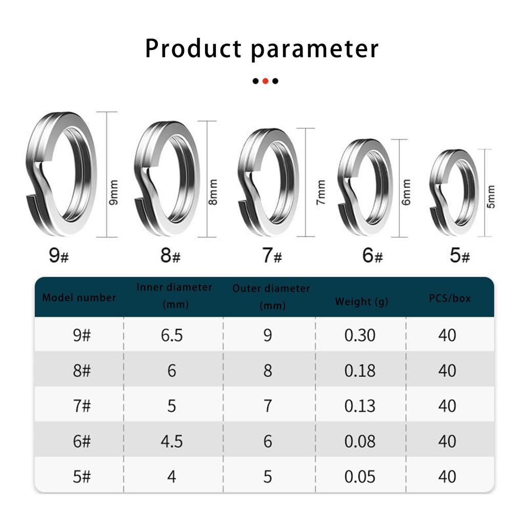 200Pcs Fishing Split Rings Fishing Swivels Stainless Steel Rings Double Flattened Split Rings Fishing Connector Rings