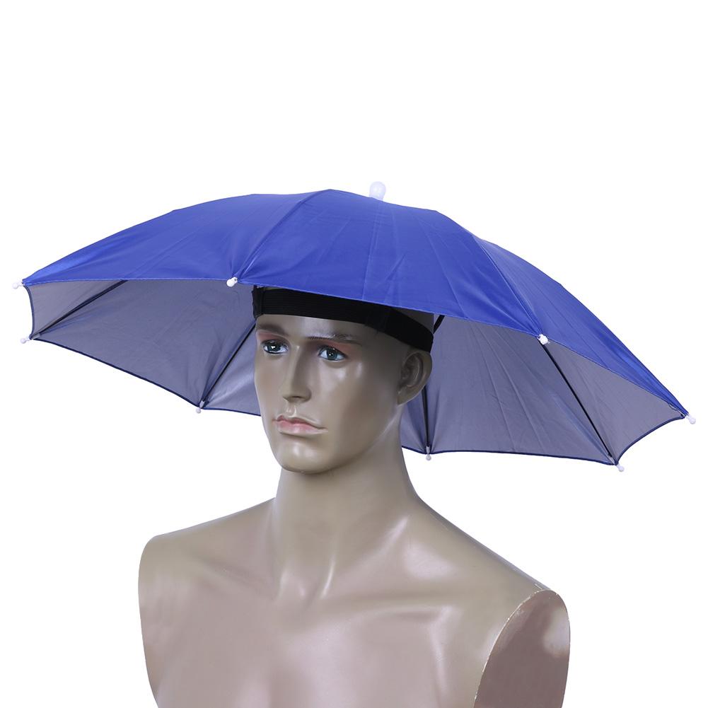 Tragbare faltbare Fischerei-Sonnenhut-Kopfbedeckung Regenschirmhut Doppellagiger UV-Schutz Sonnenschutz-Regenschirmkappen Outdoor-Sonnenschirm
