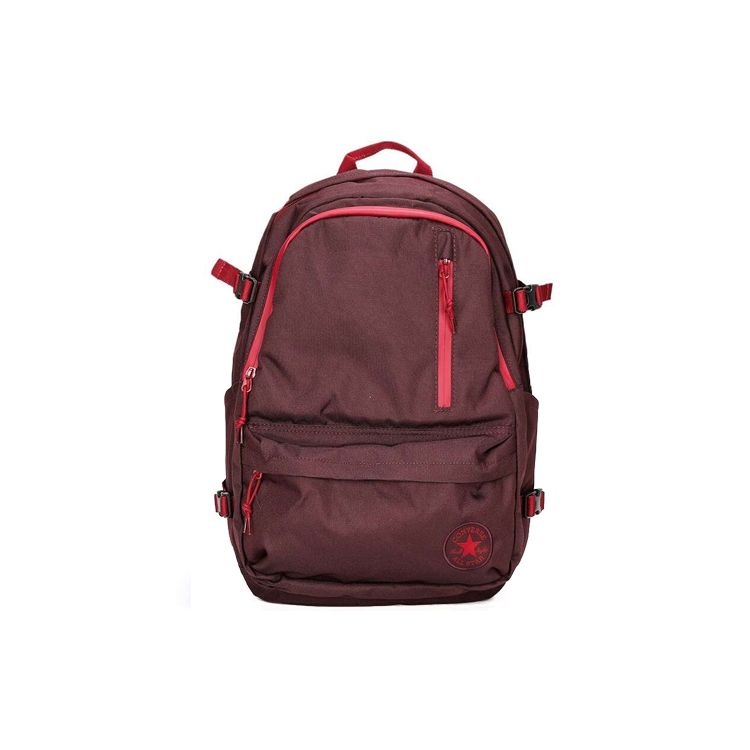 Converse Straight Edge Casual Versatile Polyester Backpack Unisex Backpack Burgundy 10020246-629 Burgundy