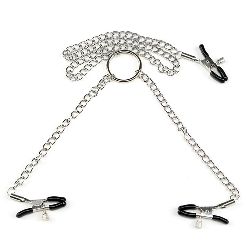 Butterfly Style For Couples Stainless Steel Metal Chain Nipple Milk Clips Breast Clip Sex Slaves Nipple Clamps Sex Toys
