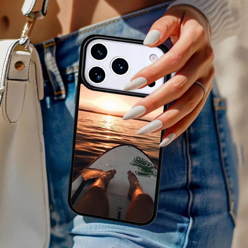 Beach Surf Board Ocean Waves Phone Case For iPhone 17 Air 14 15 13 12 Max Cover For Apple 14 15 16 16e 11 Pro Max Plus Coque