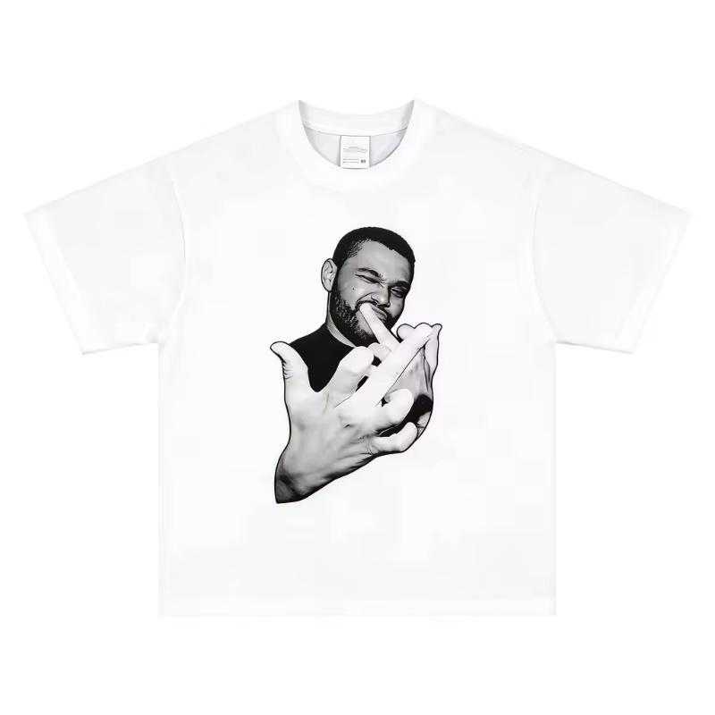 2026 Summer The Weeknd TShirt Dark RB Music Graphic Print Pure Cotton Crew Neck Alt Fashion Tops for Unisex Women Music Lovers