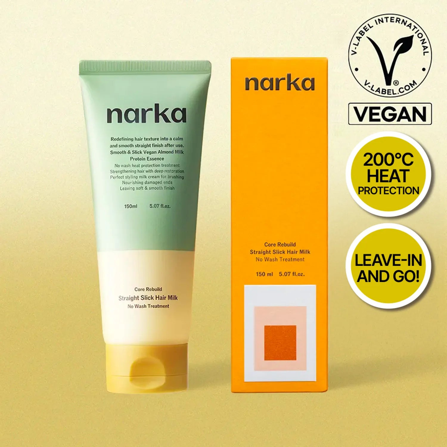 narka Core Rebuild Straight Slick Hair Milk 150ml 150ml