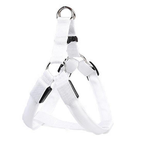 LED Pet Harness USB Rechargeable Light Up Dog Harness 3 Lighting Modes Adjustable Glow-in-The-Dark Safety Vest for Night Walking Medium Large Dogs