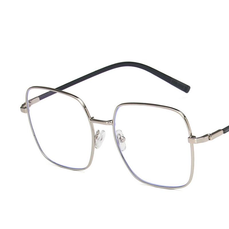 

Big Square Metal Frame Clear Lens Glasses Myopia Nerd Spectacles Degree -0.5 -1.0 -2.0 To -6.0 Fashion Hyperopia +0.5 To +6.0 No degree 0