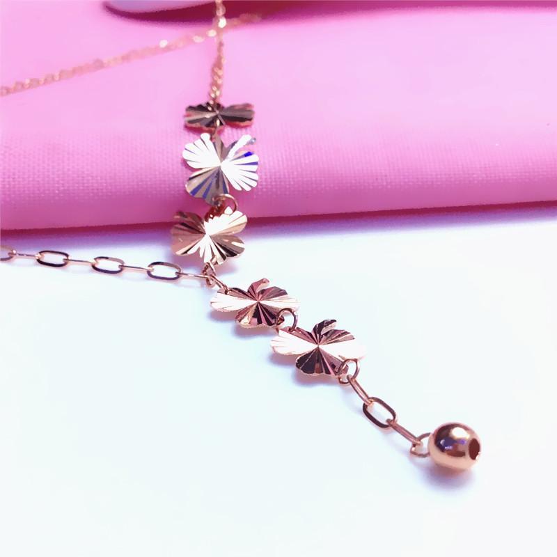 Purple Gold Colored Gold Shining Butterfly Necklace Fashion High Temperament Plated Rose Gold Necklace
