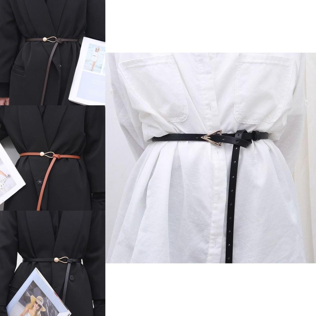 Fashionable Coffee Pu Leather Versatile Waist Belt For Women With Unique Oval Knot Perfect For Students