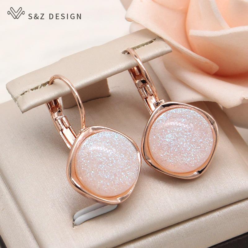 

Модные круглые цветные серьги-подвески из смолы для женщин, изящные ювелирные изделия, розовое золото, повседневные аксессуары