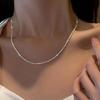 Classic Simple Shiny Double Layer Pendant Cross Pendant Necklace for Women Charm Pearl Collarbone Chain Jewelry Accessory Gift
