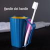 Dual-Color Toothbrush & Mouthwash Cup with Handle - Anti-Fall Design for Dorm or Couple Use