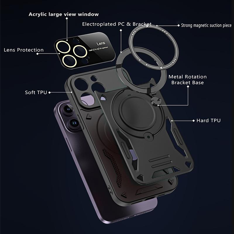 For Iphone 12 Shockproof Armor For Iphone 12 Pro Max Case Phone Ring Stand Bumper Silicone Phone Cover Capa For Iphone 12 Pro