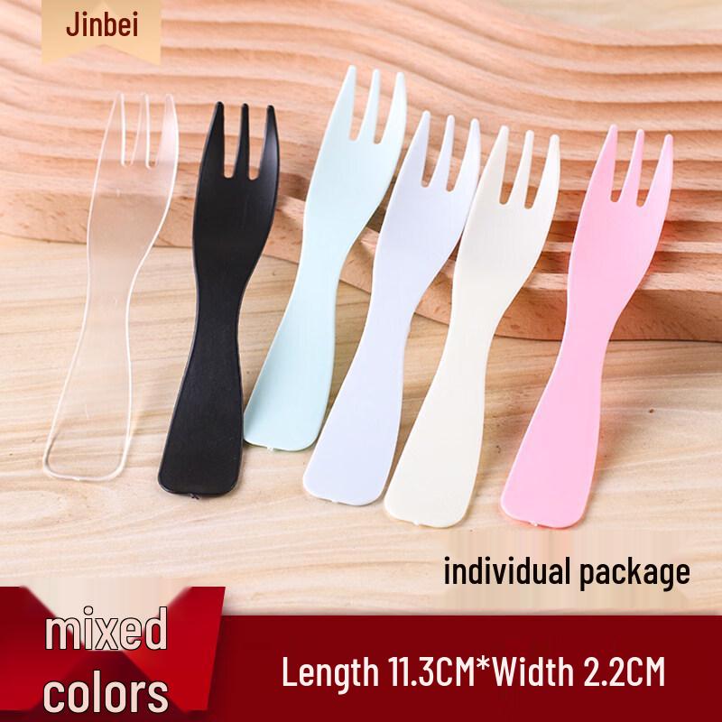 ZISIZ Disposable Plastic Frosted Fruit Forks