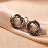 Twisted Knot Stud Earrings for Women Sparkly Interlocking Circle Earrings Minimalist Daily Fashion Jewelry