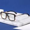 Retro Men Square Big Frame Reading Glasses Blue Light Blocking Presbyopic Eyewear Trendy Male Double Bridge Design