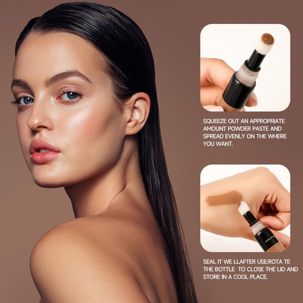Long-Lasting Foundation Waterproof Non-Transfer Concealer Liquid Sponge Tip Makeup Brightening Cream