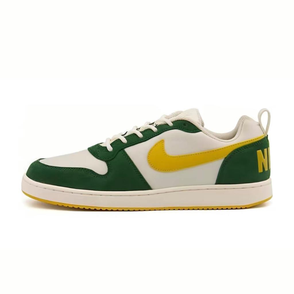 Nike Court Borough Party Abrasion Resistant Abrasion Resistant Low Top Skateboard Shoes Unisex White Yellow Green 844881-100(Team660-)