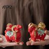 Simbolo di Prosperità Regalo Zodiaco Cinese Pecora Statuetta Rotante Fortuna Ricchezza Capra Statua Anno del