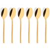 6 Stück Gold Kaffeelöffel Edelstahl Rührteelöffel Eis Kuchen Dessertlöffel Besteckset Geschirr Party Besteckset