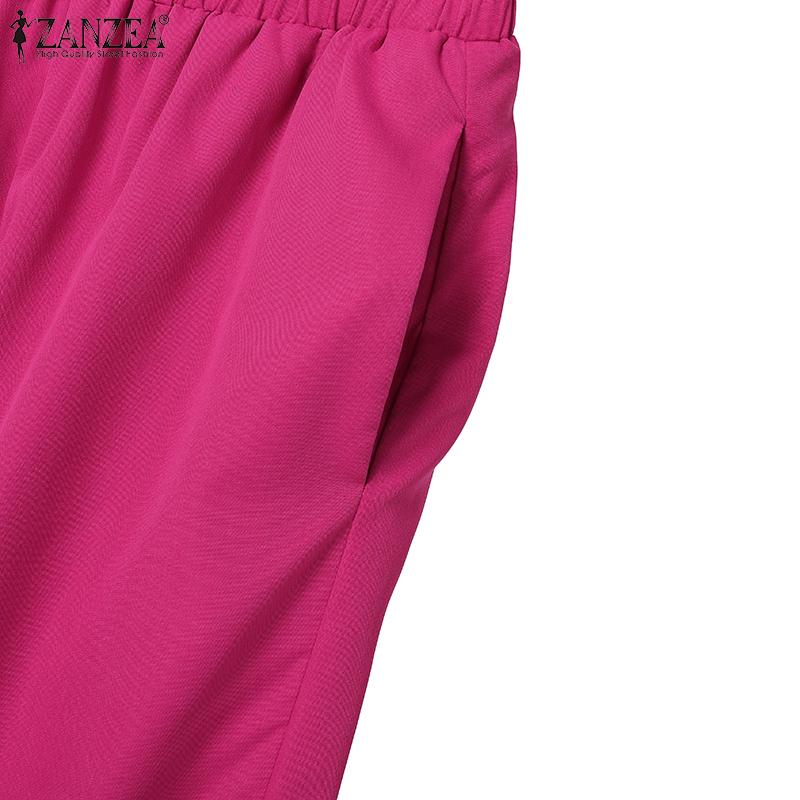 ZANZEA Women Sleeveless Print Tank Tops and Pants Summer Two Piece Suit Sets