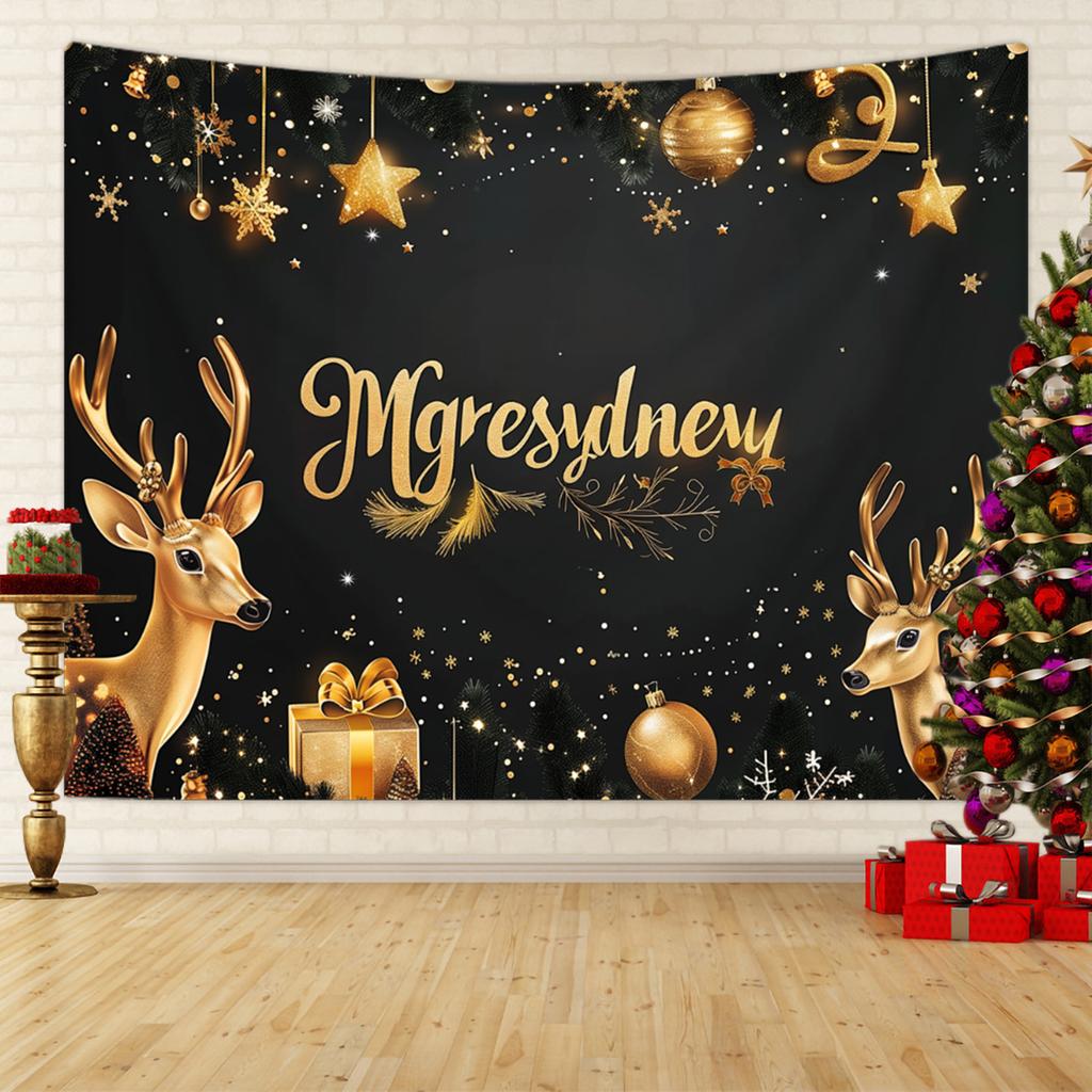 1pc Merry Christmas Tapestry, Happy New Year Blessings Poster Decoration Background Wall Hanging Decoration Tapestry