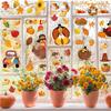 Thanksgiving Fall Window Clings Decorations, 10 Sheets Thanksgiving Window Stickers for Kids Home Office Classroom Party Glass Windows Double Sided