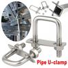 2Sets New Iron Square Clamp With Baffle Screw Pipe U-clamp Right Angle U-bolt M6 Squa Bolt