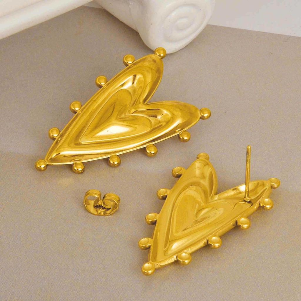 Retro Geometric Heart-Shaped Women'S Earrings With Irregular Heart-Shaped Design, Wedding Jewelry, Gift Accessories.