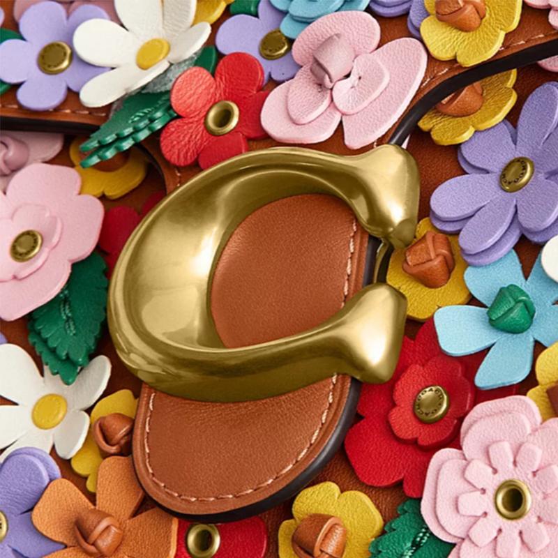 COACH Tabby 26 Floral Applique Detachable Shoulder Strap Calf Leather Crossbody Shoulder Bag Medium Women's Multicolor