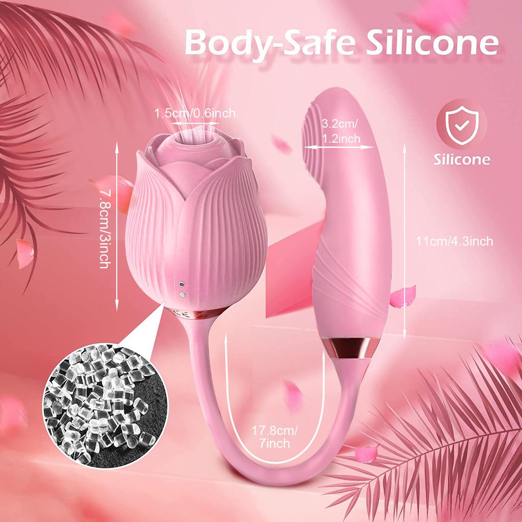 Rose Sucking Licking Vibrator For Women Dildo Clit Sucker Nipple Clitoris Stimulation Vibrators Female Sex Toys For Adults 18+
