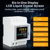 6 in 1 Digital Single Phase Energy Meter Tester Din Rail AC Monitor Voltage Current Power Factor Active KWH 100A Electricity Usage Monitor