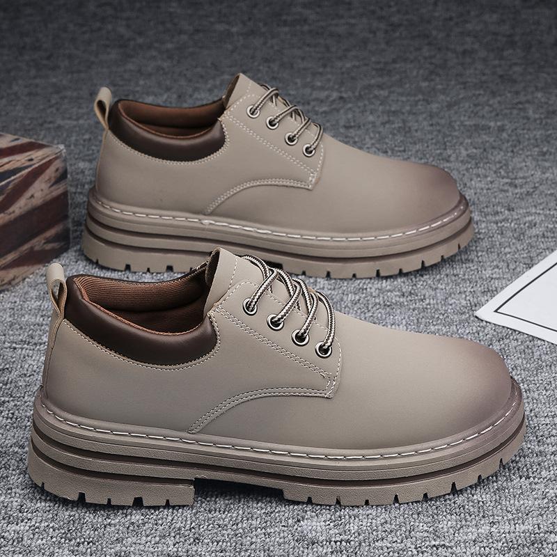 Four Seasons New British Outdoor Shoes Men's Single Shoes Casual Shoes Big Head Leather Shoes