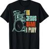 Jesus Name I Play Drums God Drumming Music Christian Drummer T-Shirt