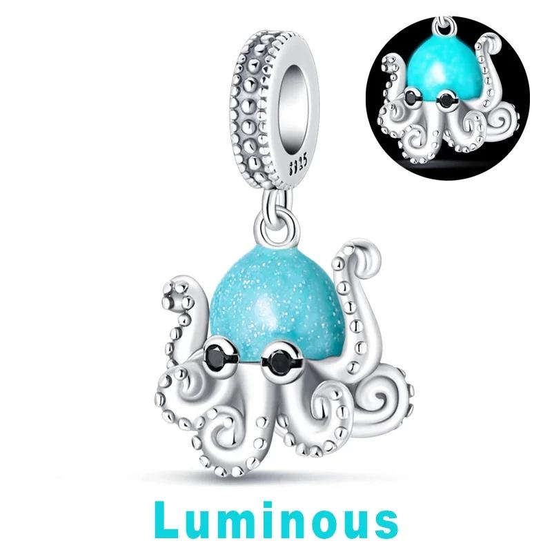 Copper Charm Chameleon Glowworm Light Bulb Firefly Star Moon Pendant Fit Original Bracelet Diy For Jewelry Making