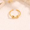 Titanium Steel Ring - Stylish, Luxurious, Niche Style, Double-looped Bow with Diamonds - A Beautiful Ring for Best Friends.