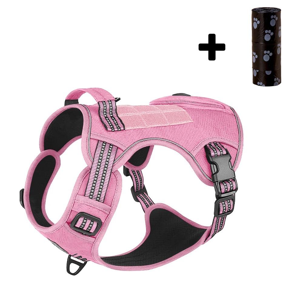 No Pull Small Large Dog Harness with Grip Reflective Waterproof Pet Chest Straps for French Bulldog German Shepherd.