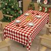 Christmas Tablecloth Rectangle Snowflake Pine Trees Table Cloth Stain Resistant Polyester Table Cover For Party Dinner Decor