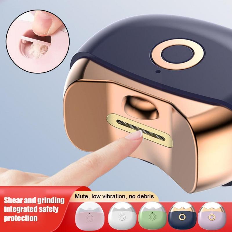 USB-elektrischer Nagelknipser mit LED-Licht, automatischer 2-Gang-Nagelschleifer-Trimmer für Baby-Erwachsene, Mini-Maniküre-Werkzeuge