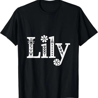 Lily Name Custom Flower Personalized Botanical Women Girl T-Shirt