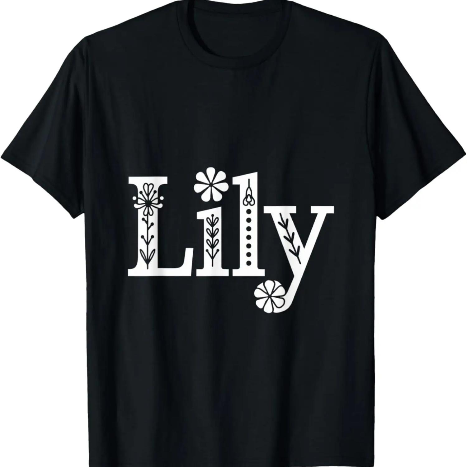 

Lily Name Custom Flower Personalized Botanical Women Girl T-Shirt XXXXXL чорний