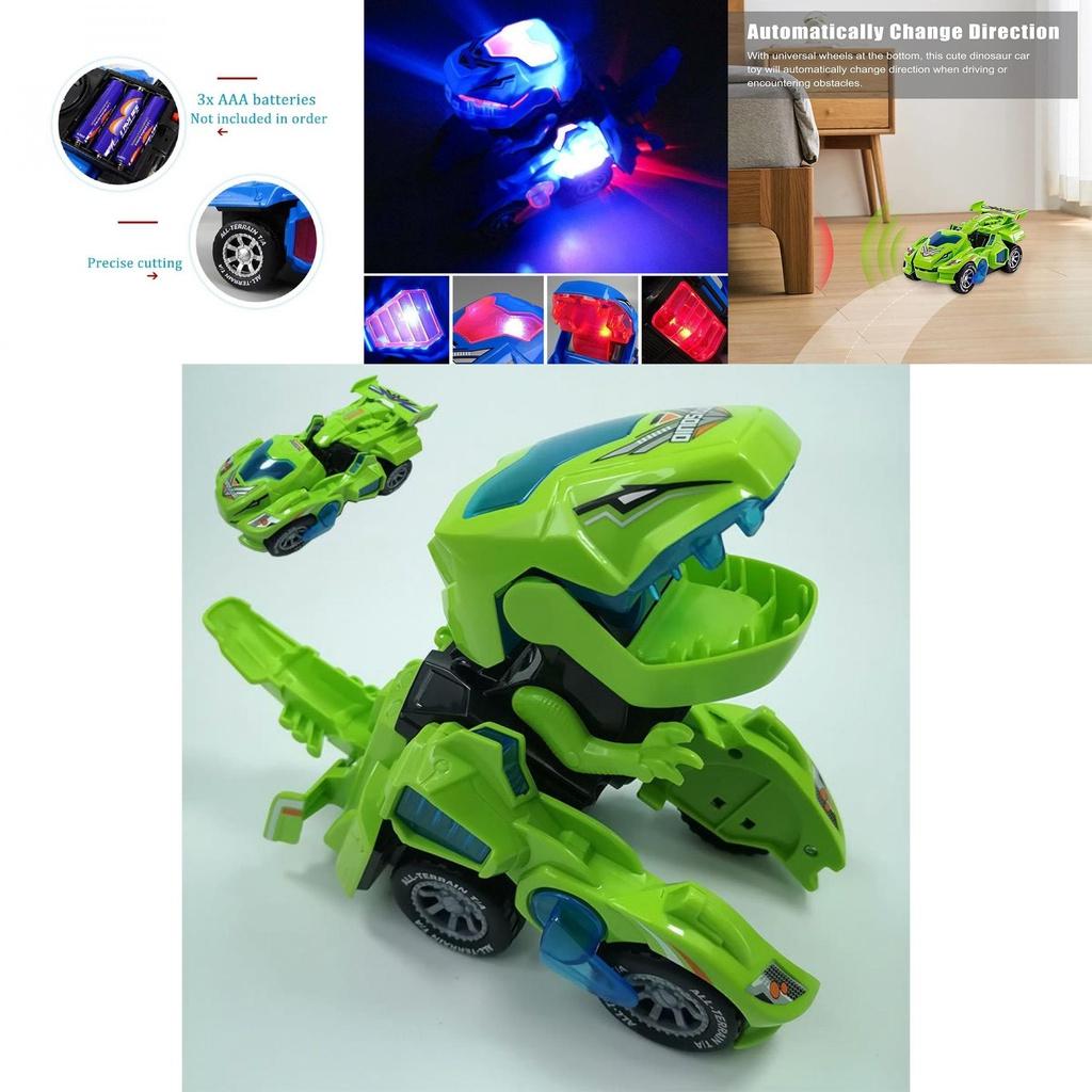 Elektrisches Dinosaurier-Transformationsauto mit LED-Lichtern und Soundeffekten