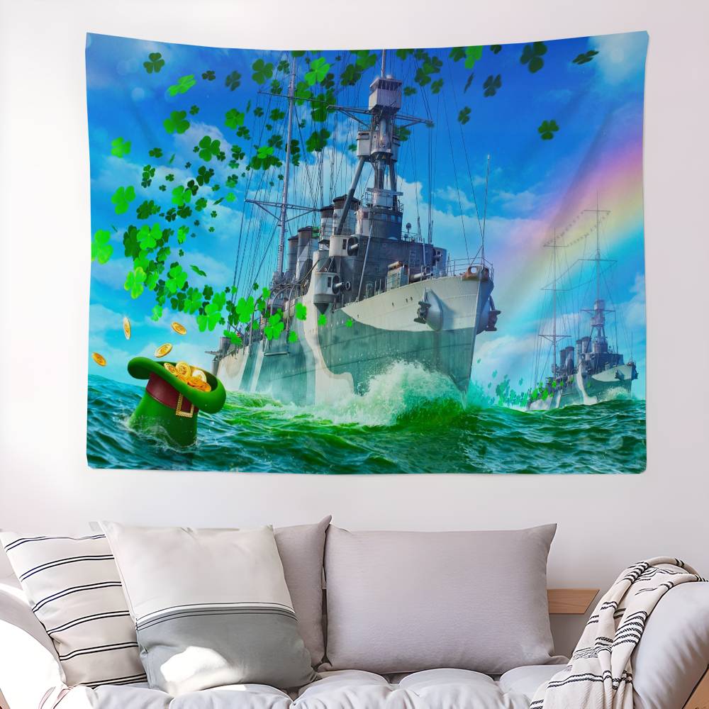 Warships Games World Of Warships Printed Large Wall Tapestry Cheap Hippie Wall Hanging Bohemian Tapestries Mandala Home Decor