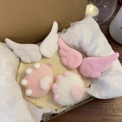 Super süße Engelsflügel Plüsch Haarnadel Kinder Mädchen Haarspange Zubehör Haarspangen Haarspange Kopfschmuck Kopfbedeckung Haarspange Ornamente