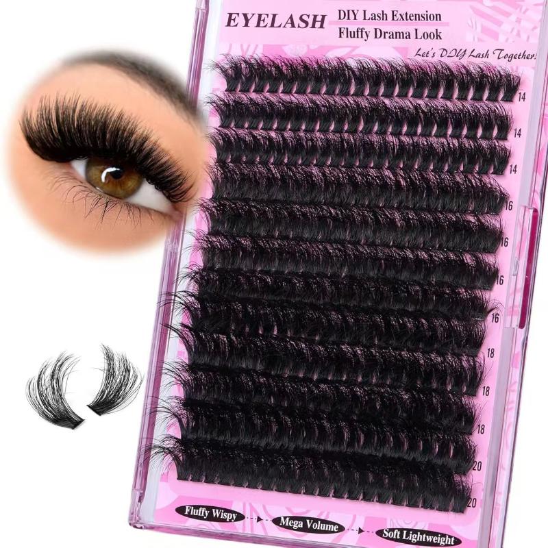 200D Faux Mink Lash Extensions Manga Individual Cluster Lashes 14-20Mm Natural Long Black Eyelashes D Curl False Eyelash Makeup