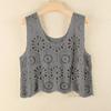 Chaleco de ganchillo de punto hueco para el verano de mujer con nuevo top de tirantes suelto bohemio sin mangas