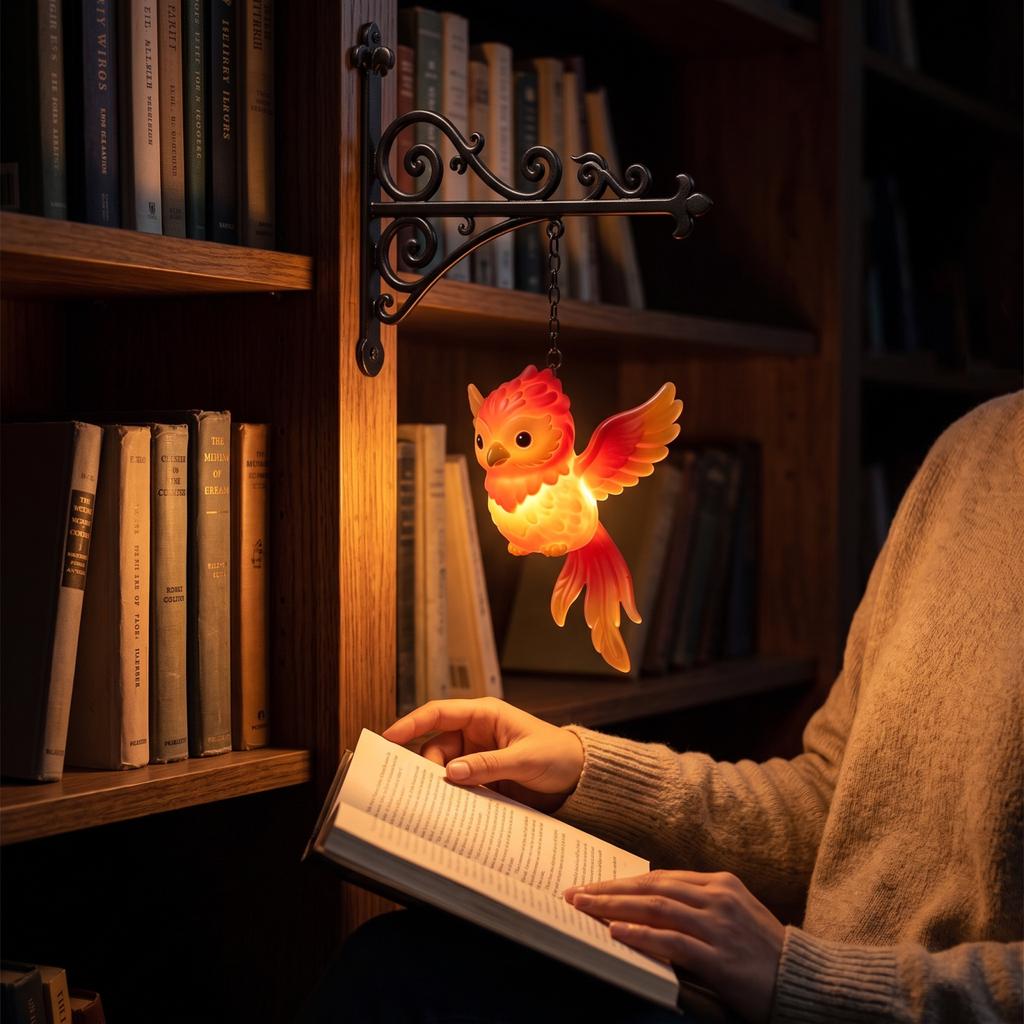Fire Bird Decorative Bookshelf Light for Library Reading