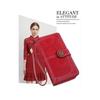 Ladies Purse, RFID Blocking PU Leather Wallet for Women Leaf Pendant Zipper Coin Long Purse with Multiple Card Slots and Roomy Compartment -2